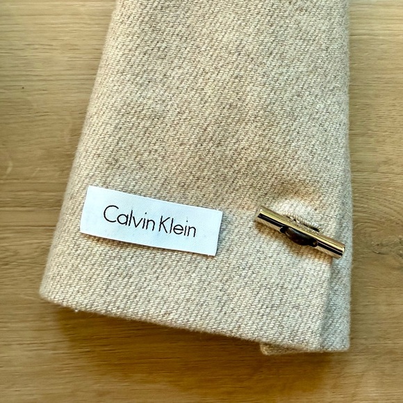 Calvin Klein Tan Wool Coat Size M - Picture 6 of 6